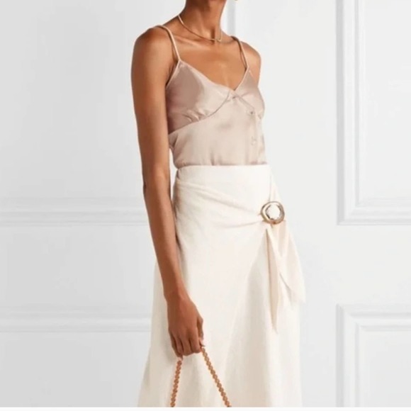 NANUSHKA Asymmetric Abio Satin Camisole - Blush Medium - Picture 2 of 8